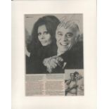 Sophia Loren and Carlo Ponti signed 14x11 mounted black and white magazine photo. Good condition.