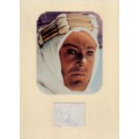 Peter O'Toole Signed Signature Piece with Lawrence of Arabia Colour Photo Mounted to an overall size