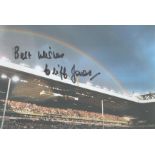 Spurs legend Cliff Jones Colour 6"x4" photograph of White Hart Lane underneath a Rainbow, nicely