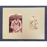 Cricket, Len Hutton matted signature piece, approx. 12x16. featuring a two black and white