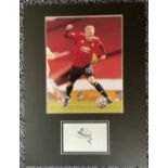 Donny Van De Beek Signed White Signature Piece with Colour Man Utd Photo, Mounted Professionally