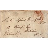 Sir Robert Peel British Prime Minister 1834-1835 and 1841-1846. Envelope front addressed by