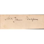 Arthur James Balfour signed 5x2 approx album page cutting (1848-1930) British Prime Minister 1902-