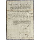 Wellington related Safe Passage in Spain document. 1809 for Duke of Parque with notes of provenance.