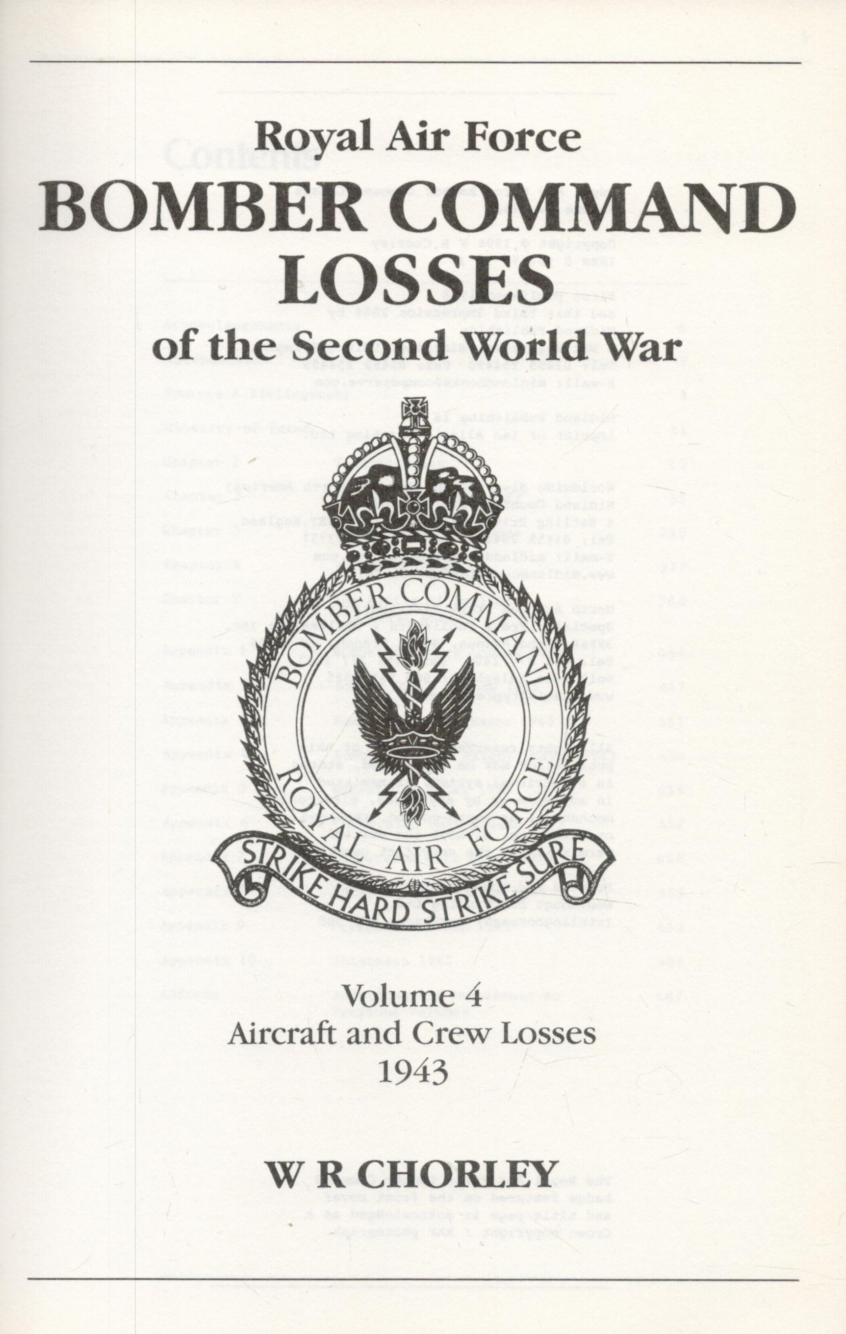 RAF Bomber Command Losses of the Second World War 1943 Paperback Book by W.R. Chorley. Published - Image 2 of 3