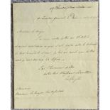 Letter dated 1815 from Duke of Wellington at Army HQ Paris. All autographed items come with a