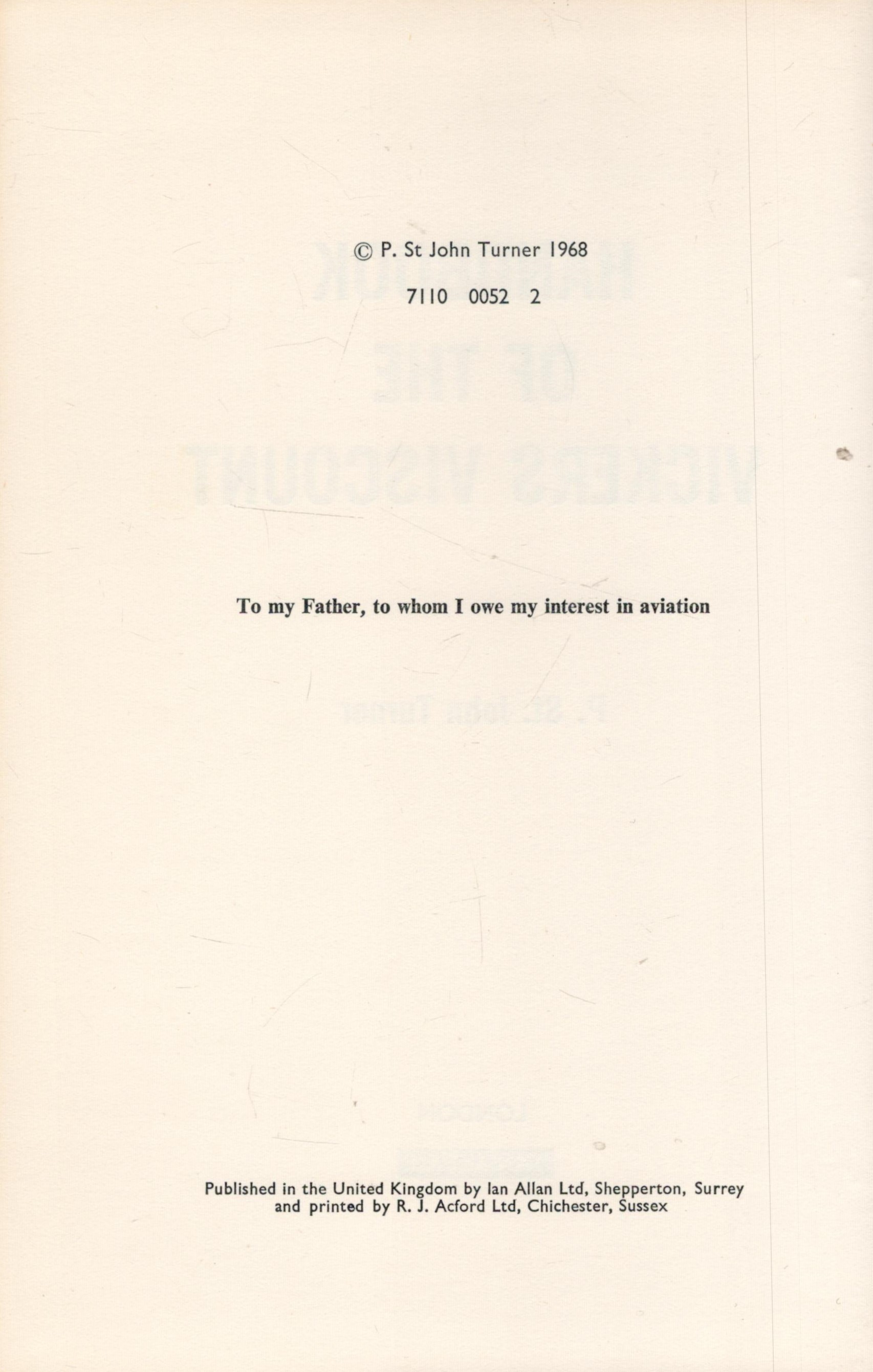 Handbook Of The Vickers Viscount 1st Edition Hardback Book by P.St. John Turner. Published in 1968 - Image 3 of 3