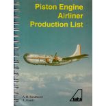Piston Engine Airliner Production List Paperback Booklet by AB Eastwood and J Roach. Good Overall