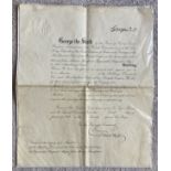Warrant of Appointment to MBE, 1938, signed by King George VI and Queen Mary. This may be an ink