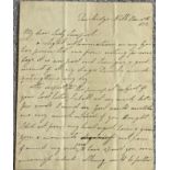 Rare Duchess of Wellington handwritten letter. An important and unusual letter from Kitty, first