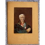 Baxter. Print, unusual small colour portrait of the Duke with good Baxter stamps on the mount. All