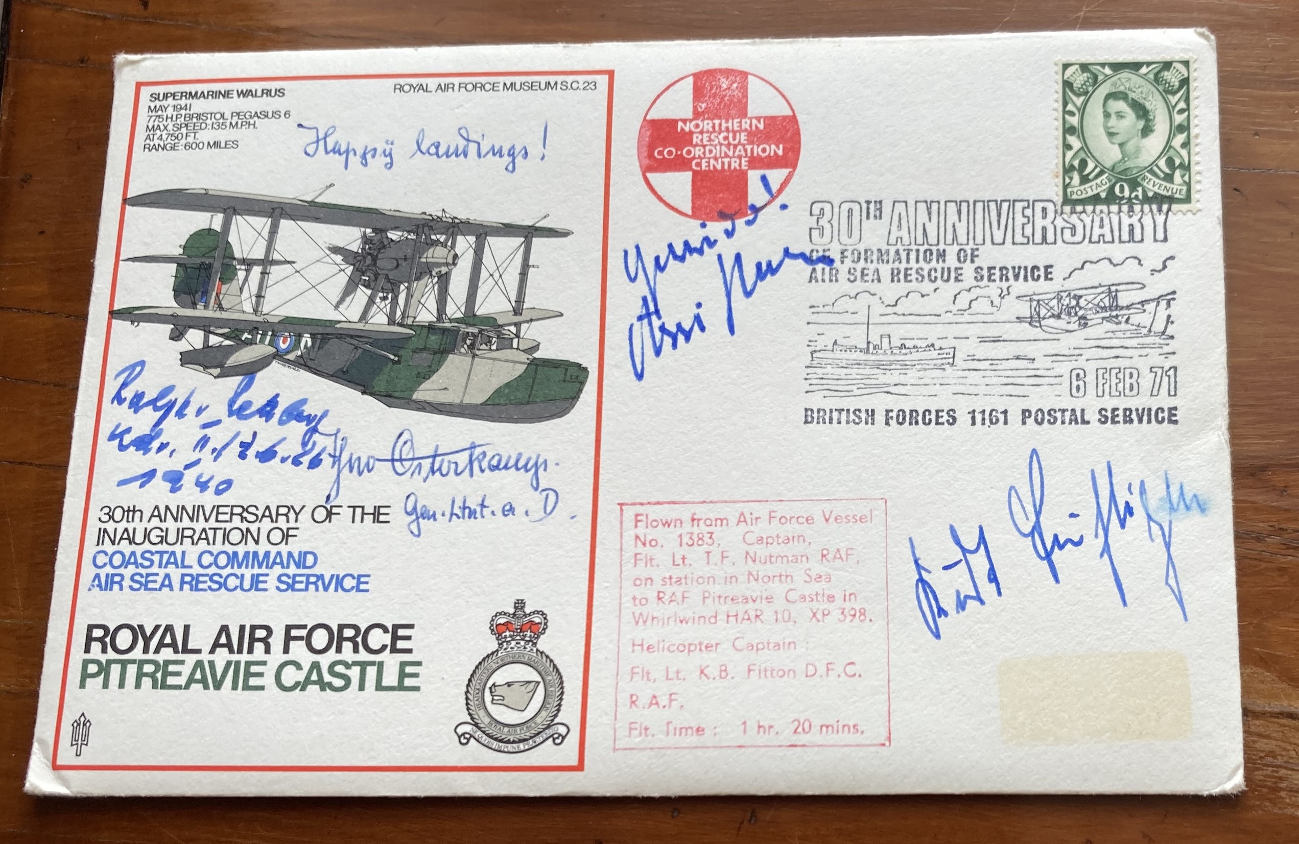 Luftwaffe Rossbach WW2 multiple signed cover 8 SC 23 WALRUS signed by Osterkamp, v. Rettberg,