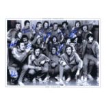 Autographed RANGERS 1972 16 x 12 Photo-Edition : B/W, depicting Rangers players celebrate in the