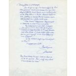 Rare Titanic survivor Marshall Brines Drew signed two page handwritten 1985 Letter with Titanic