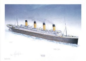 Titanic Millvina Dean Signed Limited Edition Titanic Print. Limited edition print of RMS Titanic