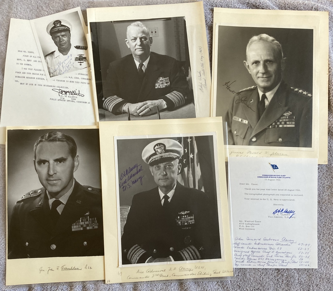 Military collection of 17 US Army, Air Force and Navy Commanders, Generals and VIPs most some
