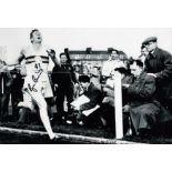 Autographed ROGER BANNISTER 1954 12 x 8 photo : B/W, depicting English middle-distance runner