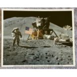 Apollo 15 Jim Irwin signed 10 x 8 inch colour NASA Litho photo, Inscribed To Terry Best Wishes