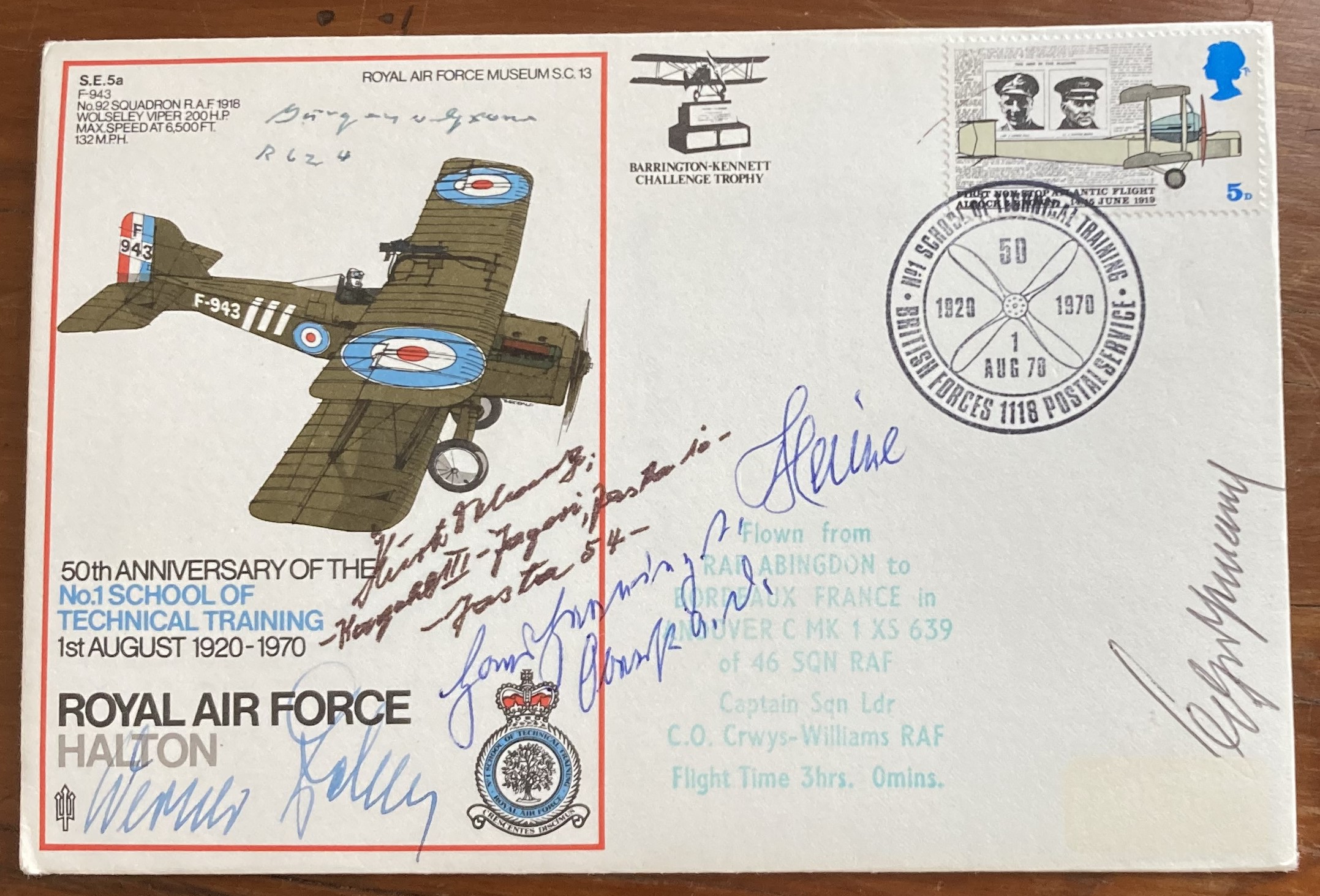 Luftwaffe Rossbach WW2 multiple signed cover 59 SC 13 S. E. 5a signed by Delang, v. Haine, GroBmann,