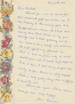 Rare Titanic survivor Edwina Troutt signed 1976 handwritten Letter, with original mailing envelop.