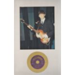 Paul Mccartney Beatles Singer Signed 'No Other Baby' Parlophone Record Label With 12x18 Mounted