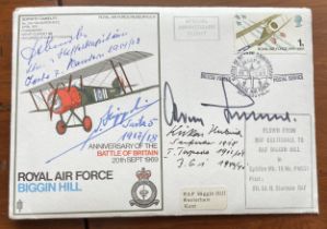 Luftwaffe Rossbach WW2 multiple signed cover 6 SC 6 CAMEL signed by Galland, Hubrich, v. Hippel,