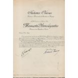 Chavez Federico signed Official Document 13x9 1 page Paraguay blind seal on top to president of