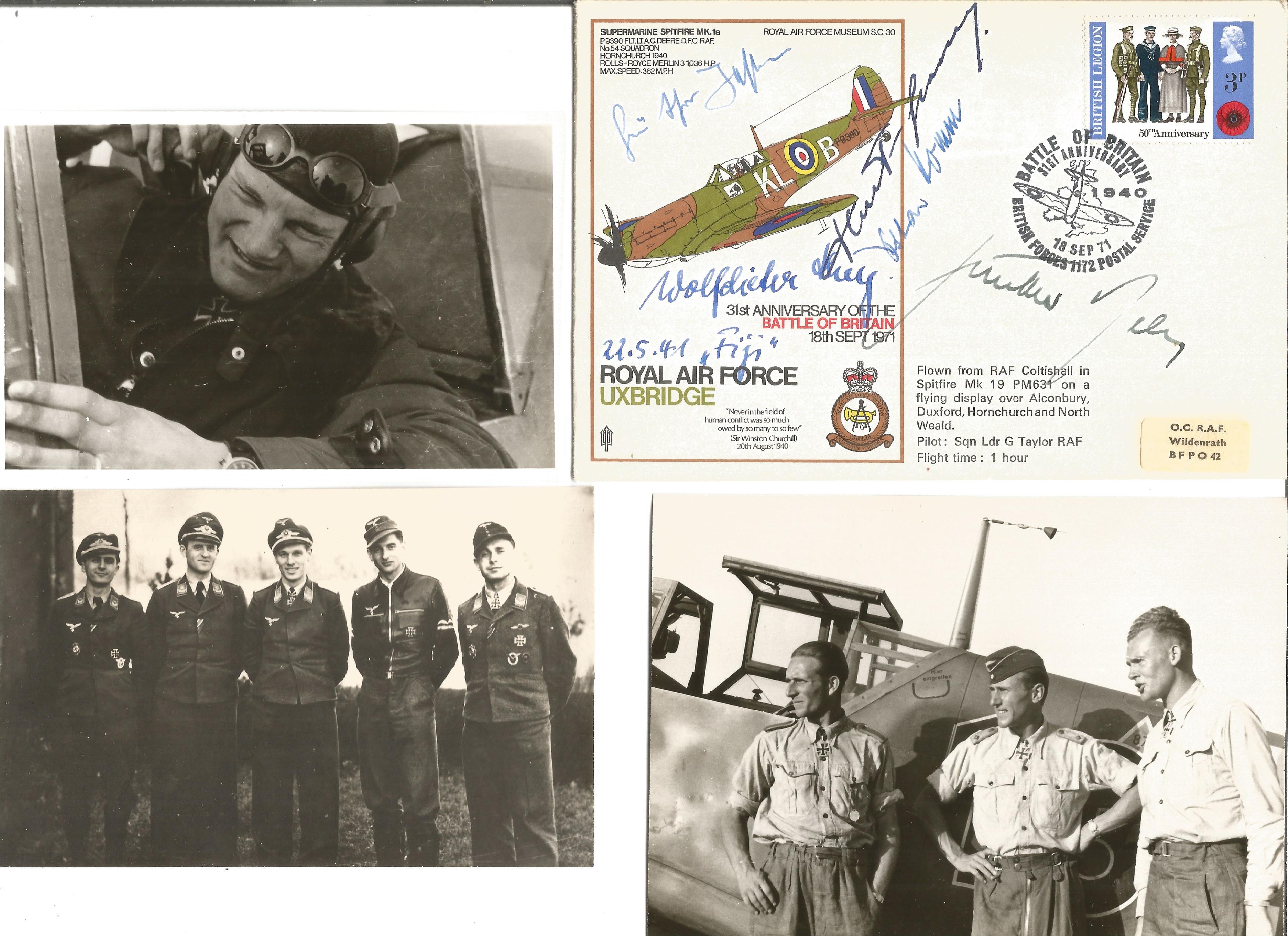 Luftwaffe Rossbach WW2 multiple signed cover 1 SC 30 SPITFIRE signed by Romm, Grasser, RaIl, Huy, - Image 2 of 4