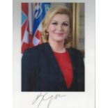 Kolinda Grabar-Kitarovic signed 7x5 inch colour photo Mint condition. In presidential cover, hand
