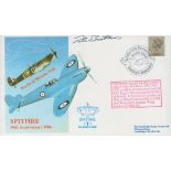 Peter Brothers Signed FDC Battle of Britain 1940, Spitfire 50th Anniversary 1986 Single Postmarked 5