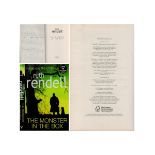 Ruth Rendall 1st Edition Hardback Book Titled The Monster In The Box. Spine and Dust jacket in