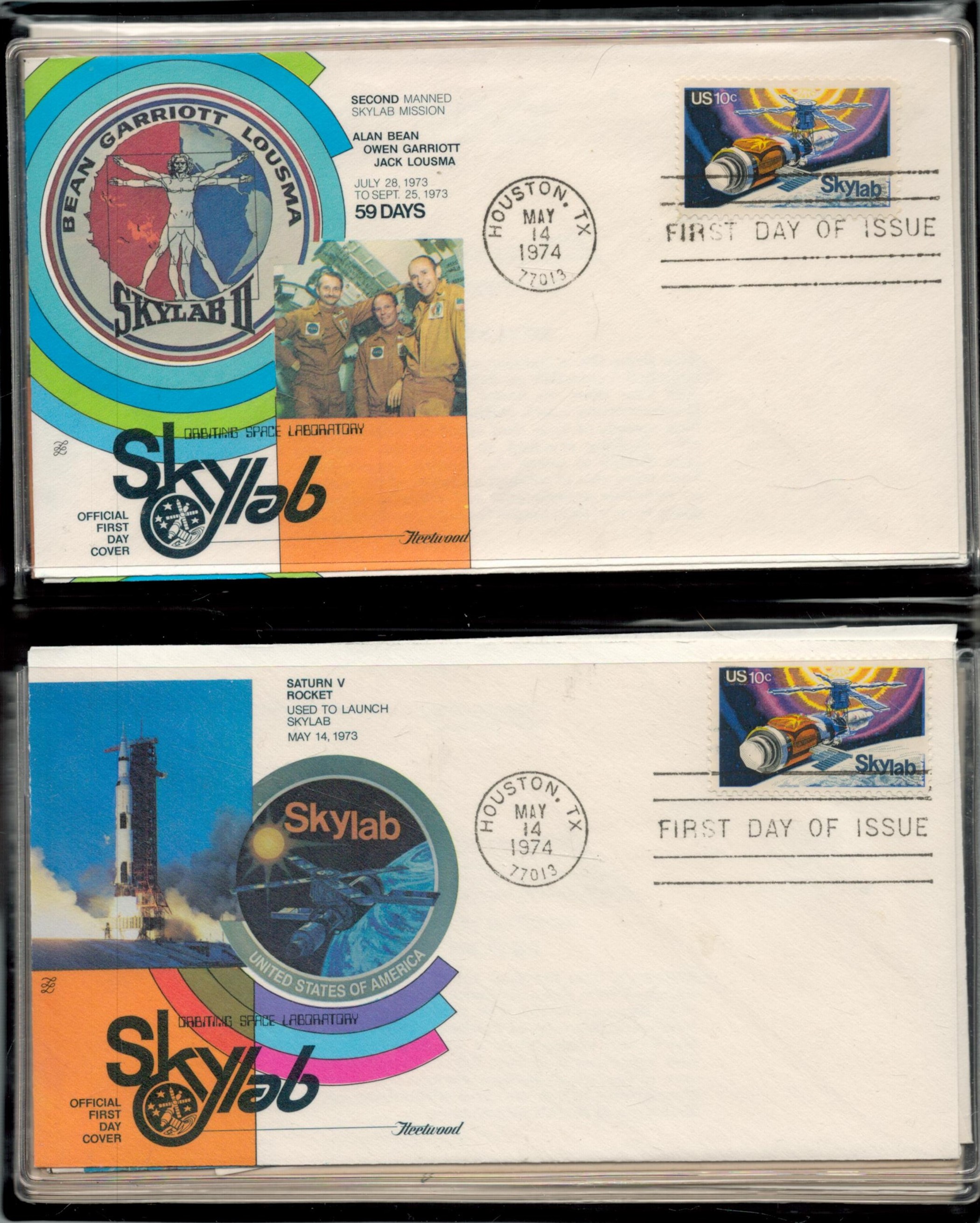 Space. Collection of 10 SkyLab First Day Covers. 4 Signed. Houston, Texas Postmarks. US Stamps. Good - Image 2 of 3