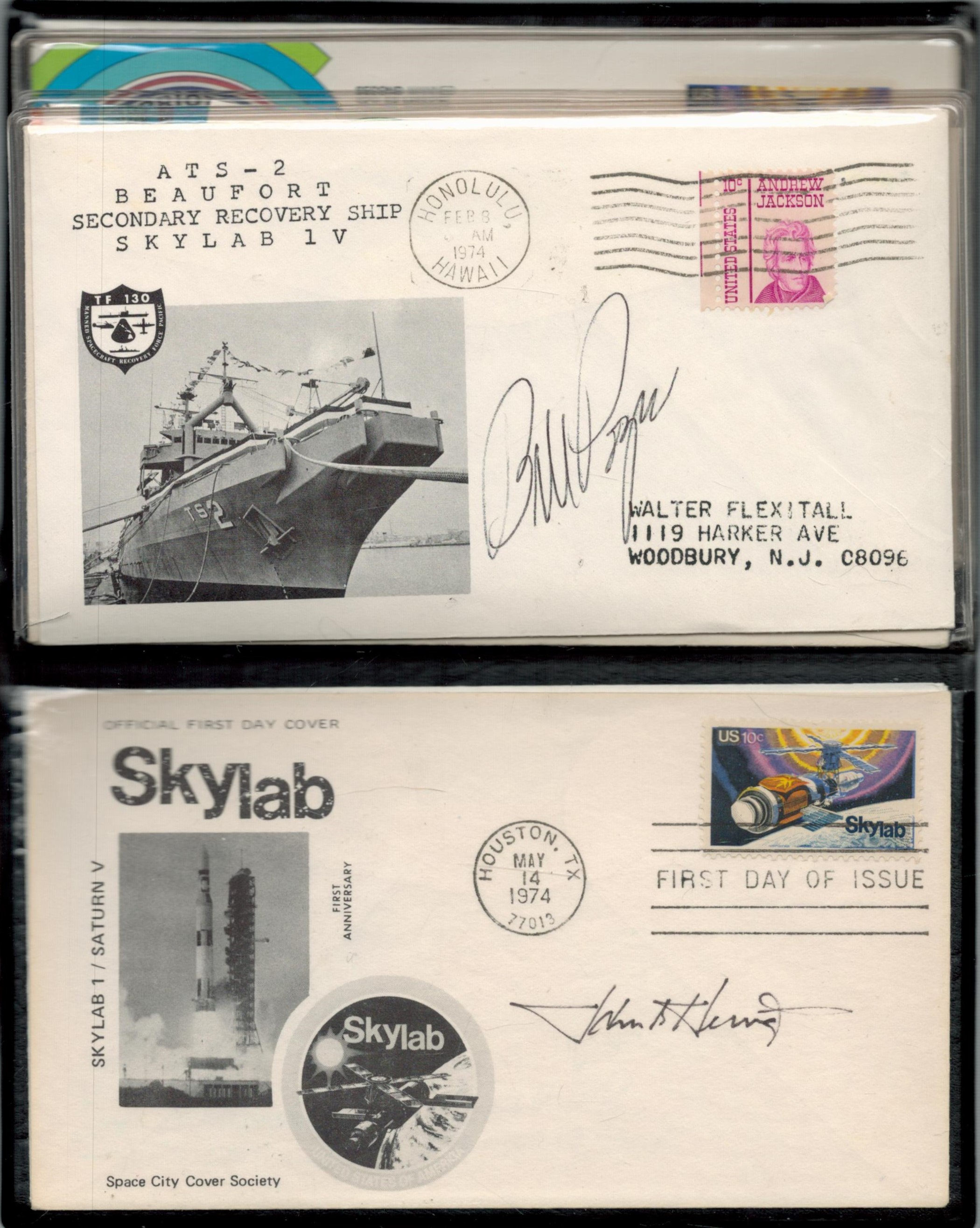 Space. Collection of 10 SkyLab First Day Covers. 4 Signed. Houston, Texas Postmarks. US Stamps. Good - Image 3 of 3