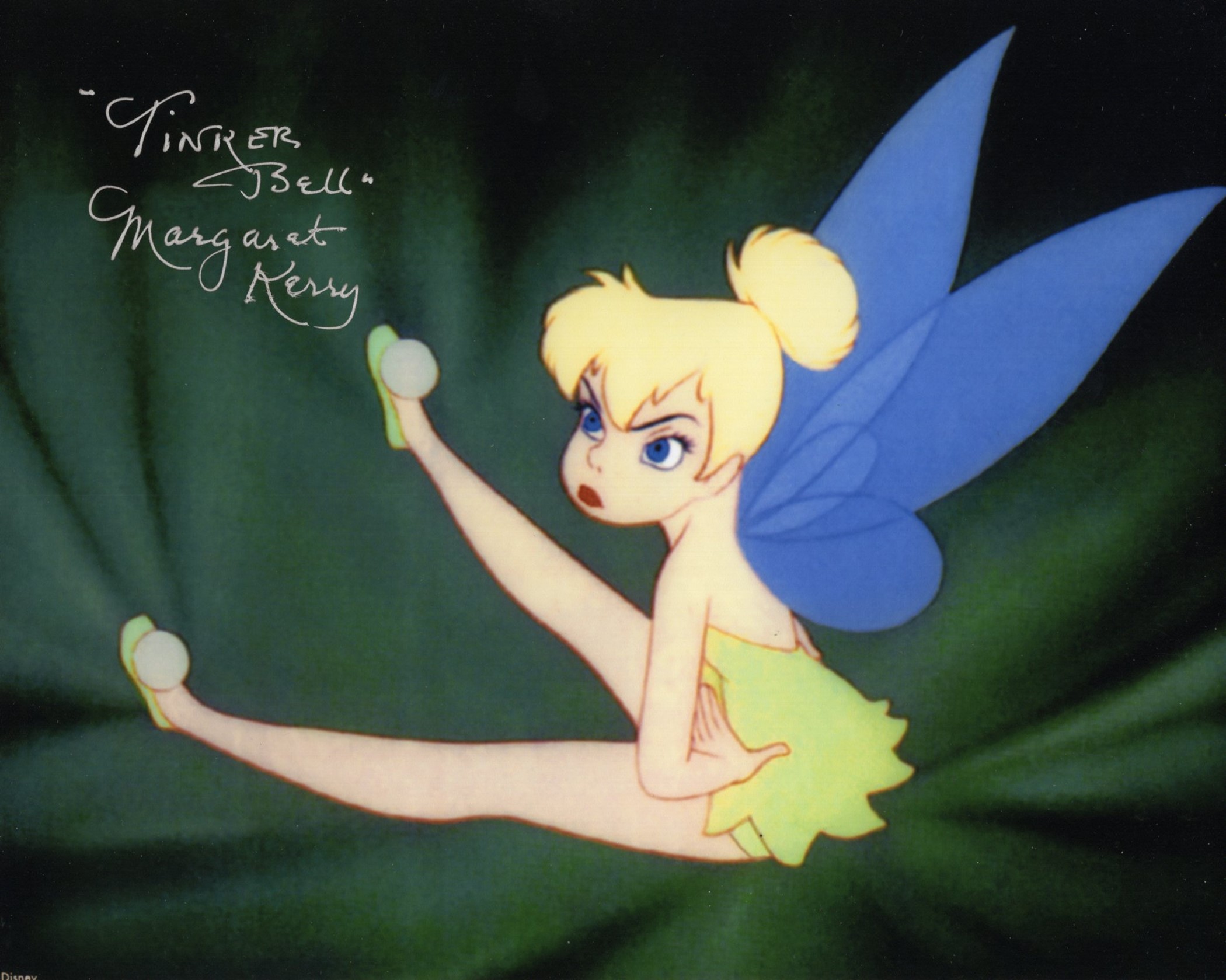 Peter Pan, 8x10 Walt Disney movie photo signed by original Tinkerbell actress Margaret Kerry. Good