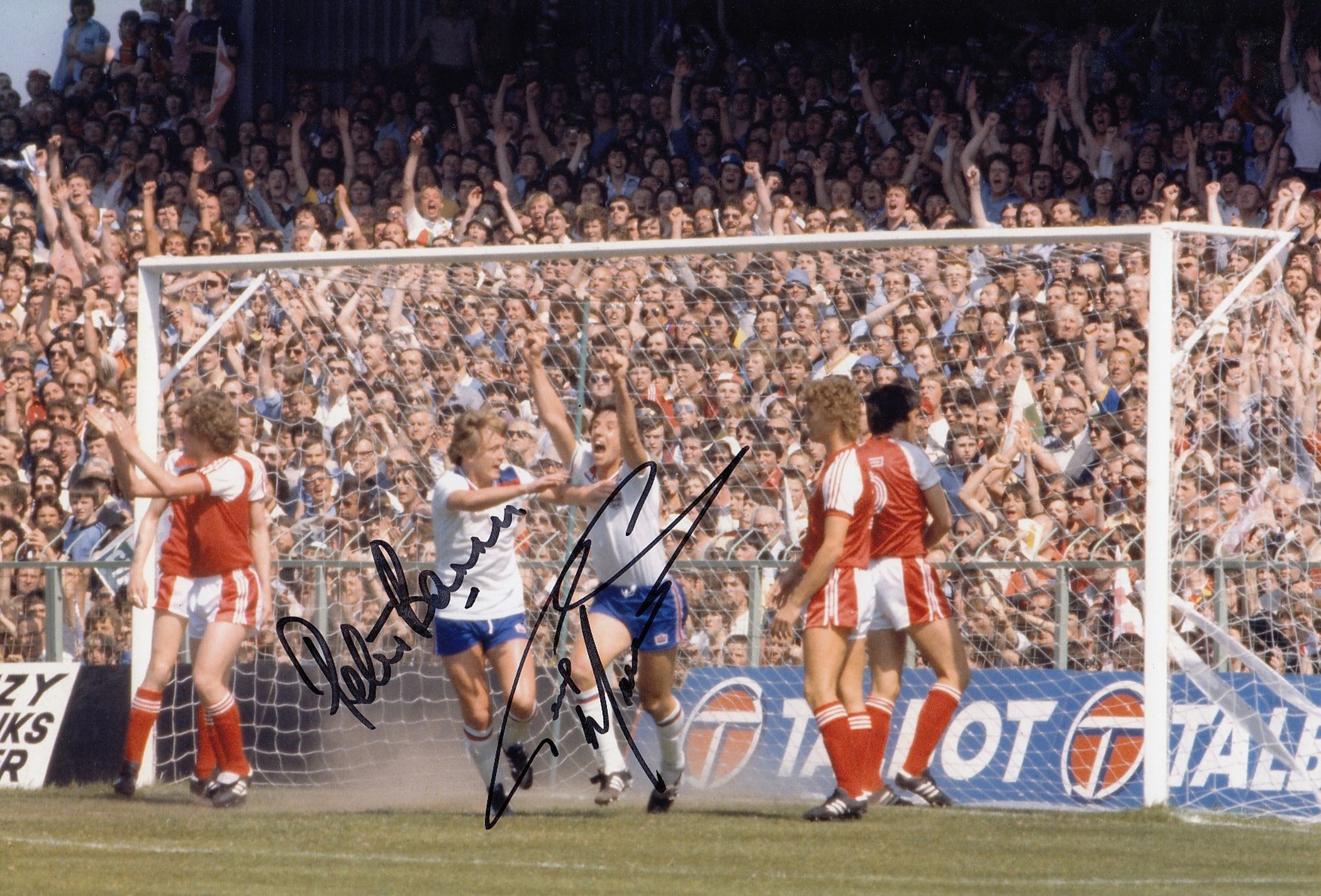 Autographed Paul Mariner / Peter Barnes 12 X 8 Photo: Col, Depicting England's Peter Barnes