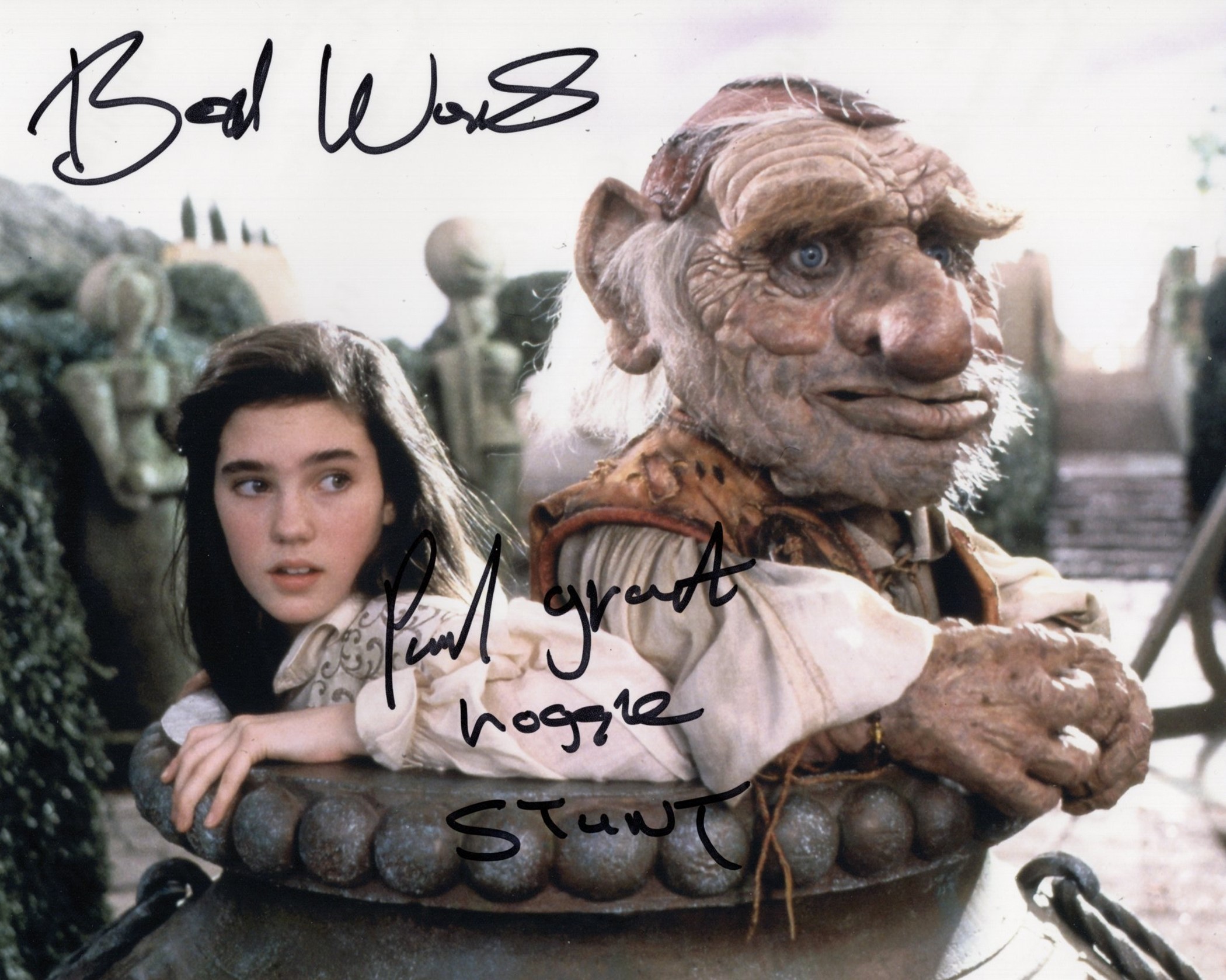 Labyrinth fantasy epic movie 8x10 scene photo signed by Paul Grant. Good condition. All autographs