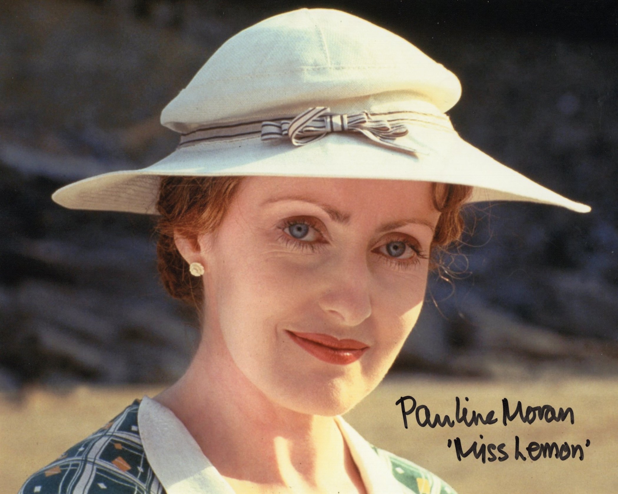 Poirot 8x10 photo signed by actress Pauline Moran (Miss Lemon). Good condition. All autographs