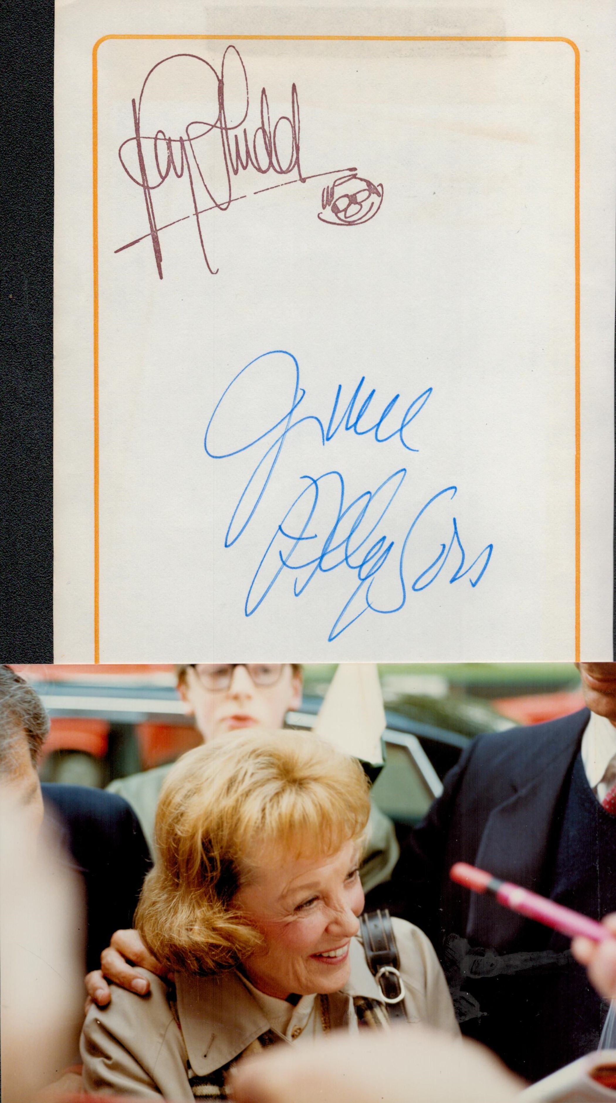 June Allyson signed 8x5 album page accompanied by a detached candid colour photograph taken at the - Image 2 of 2