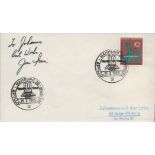 James Irwin signed first day cover with stamped cancellation date Hamburg 21/3/68 commemorating