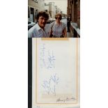 Anna Karen and Tommy Duggan signed 8x5 album page accompanied by a detached candid colour photograph