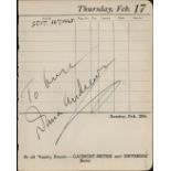 Montgomery Clift vintage ink signature dated 28/1/49 on a 5½x4½ calendar page dated 21/2/38 with the