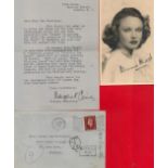 Anna Neagle signed vintage postcard in excellent condition together with a TLS (undated but from May