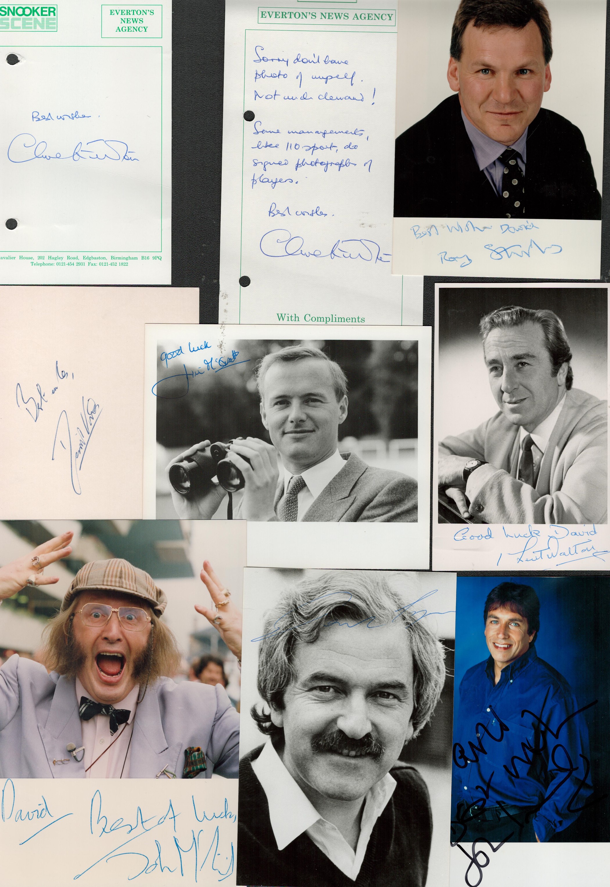 Sport Commentators a collection of signed postcards and similar by Peter Alliss (on a nice