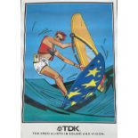 TDK The Specialists In Sound and Vision animated poster. ROLLED. 23X17IN. Good condition. All