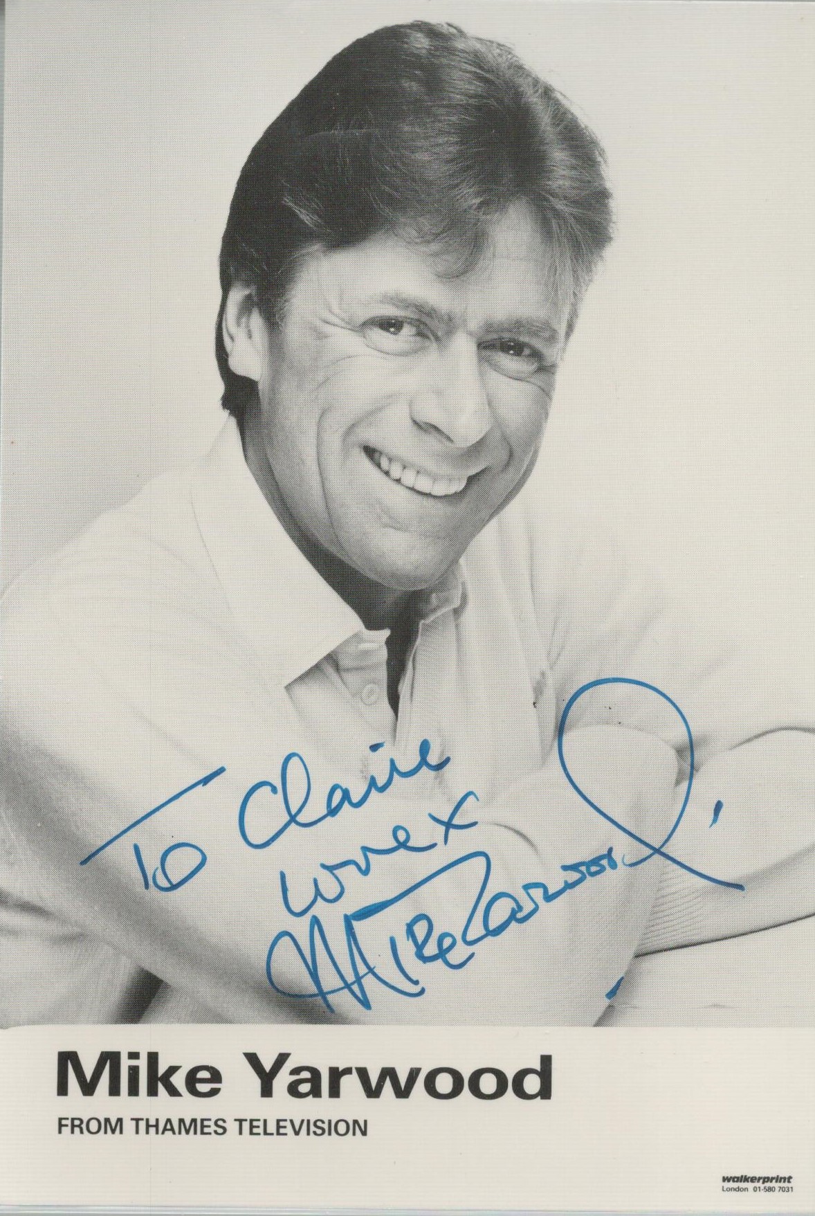 Mike Yarwood Signed Black and White Promo Photo British Comedian-from Thames Television Approx. Size