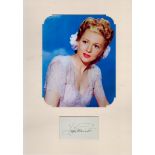 Joan Fontaine 16x12 overall mounted signature piece includes signed album page and a fantastic