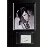 Alan Bates (1923-2009) Actor signed card 12x17 Mounted Photo. Good condition. All autographed