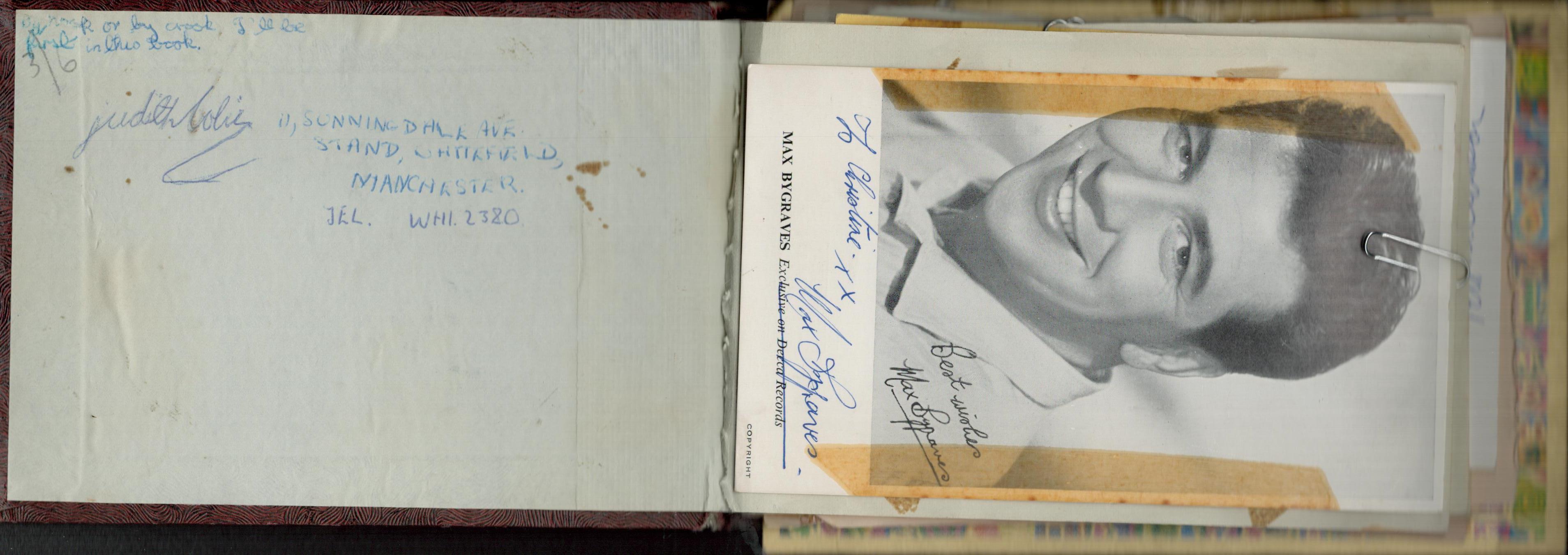 Entertainment collection in autograph book. Signatures such as John Gilpin, Billy Wells, David - Image 2 of 2