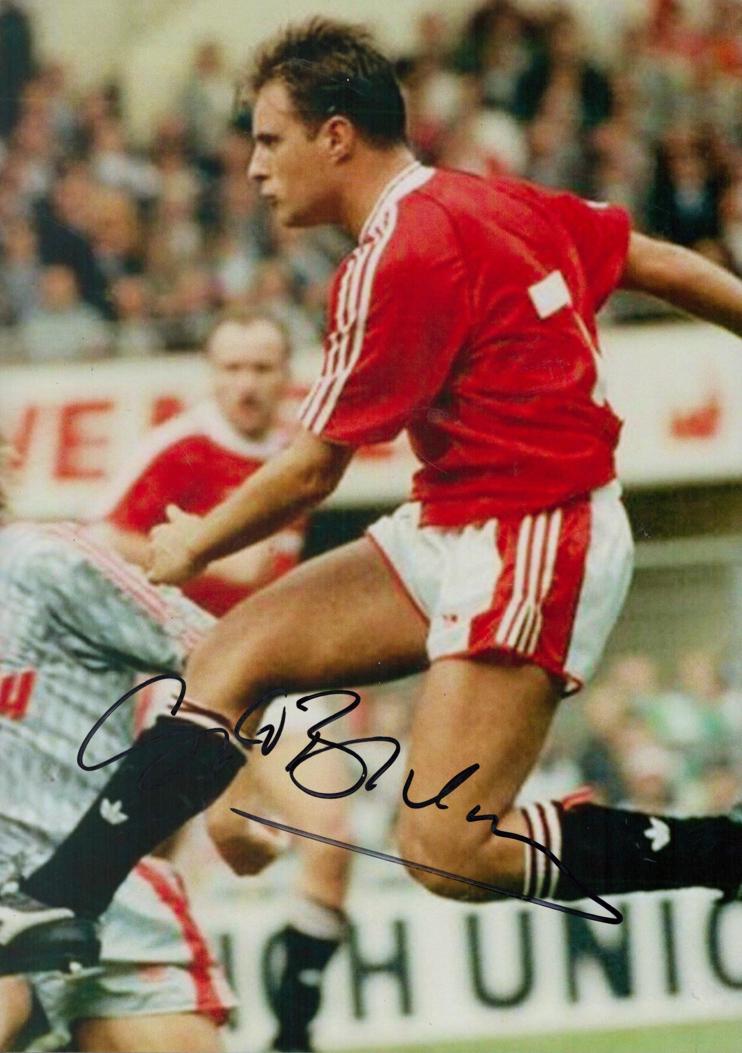 Football Clayton Blackmore signed Manchester United 12x8 colour photo. Good condition. All