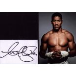 Anthony Joshua Heavyweight Boxing World Champion Signed Card With Photo. Good condition. All